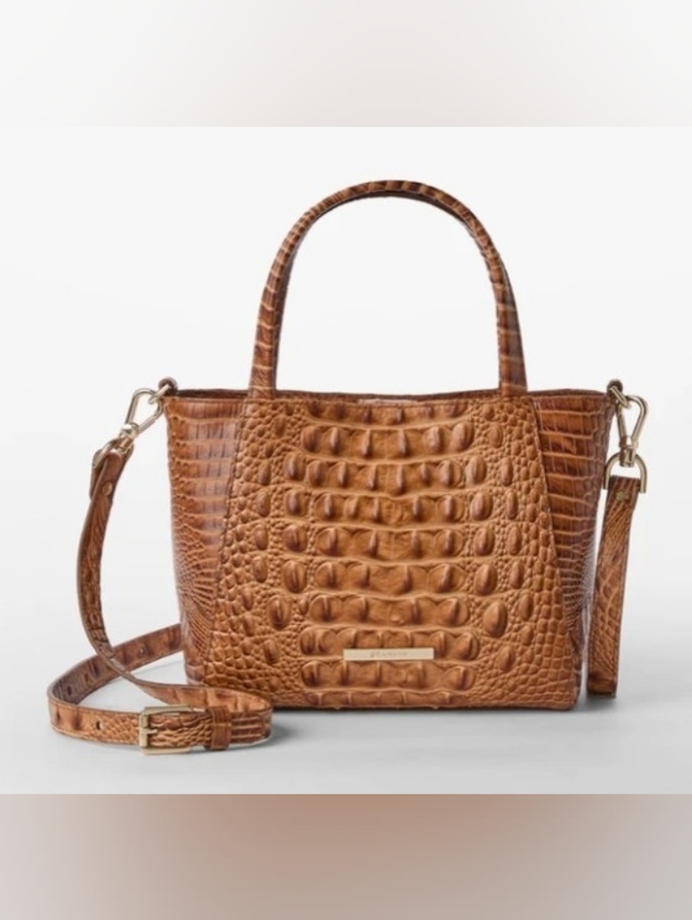 SOLD NWT Brahmin Small Mona Croc Embossed Leather Crossbody Satchel Purse - Picture 4 of 14